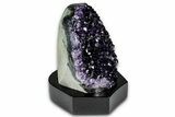 Deep Purple Amethyst Geode With Wood Base - Uruguay #342763-2